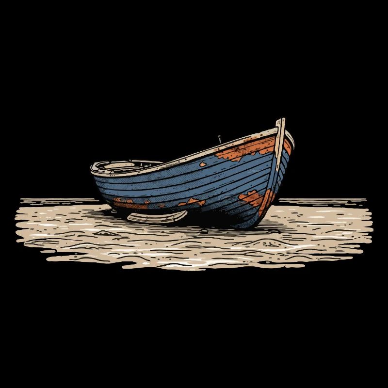 Weathered Sailboat on Coast