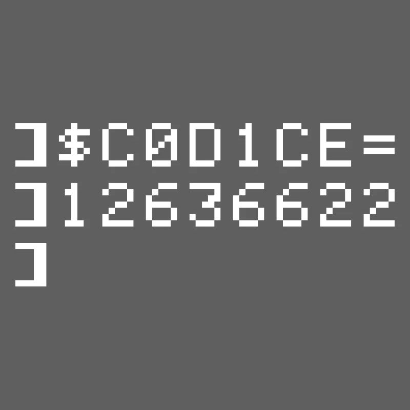 C0D1CE Codice 8-Bit Esadecimal Code Nerd Pix
