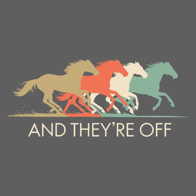 Illustration de chevaux de course vintage