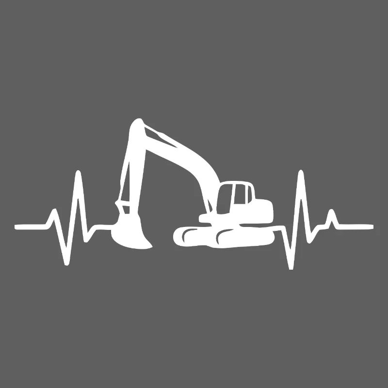 Construction Excavator Silhouette Design