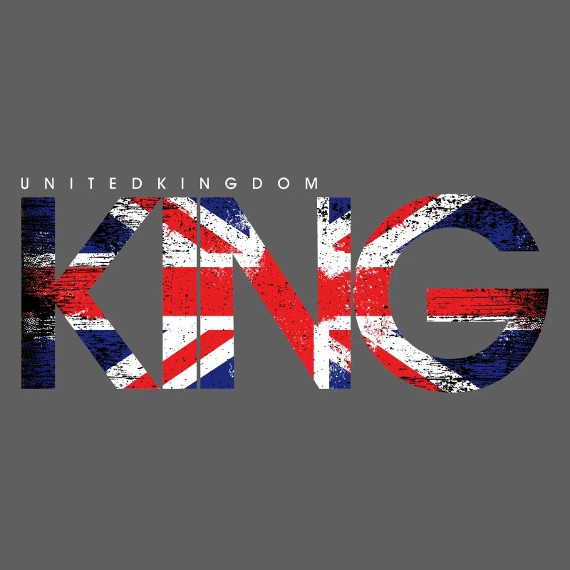 Distressed Union Jack KING Typography