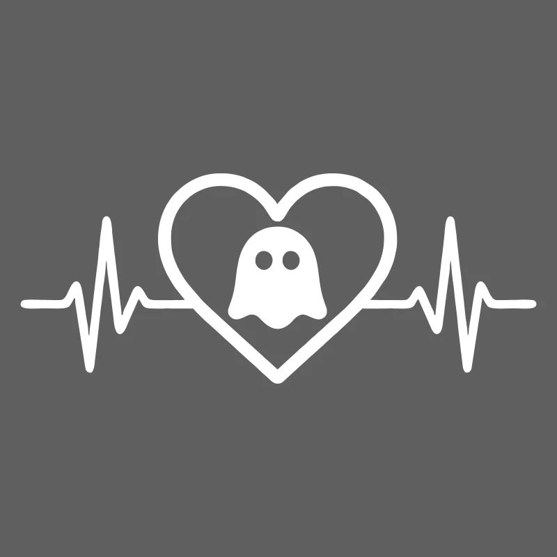 Halloween Ghost Heartbeat Design
