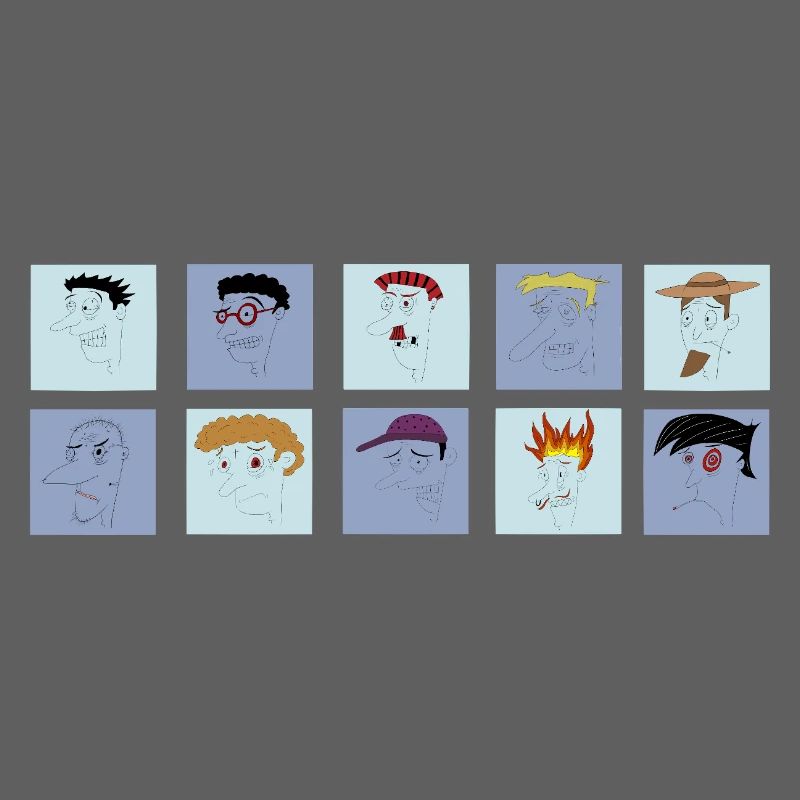 Sammlung gestresster Männer