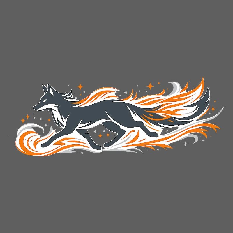Flaming fox in fire flight
