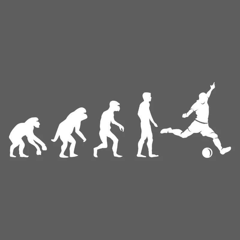 Fußball Evolution Affe lustige Designs Fan Logo