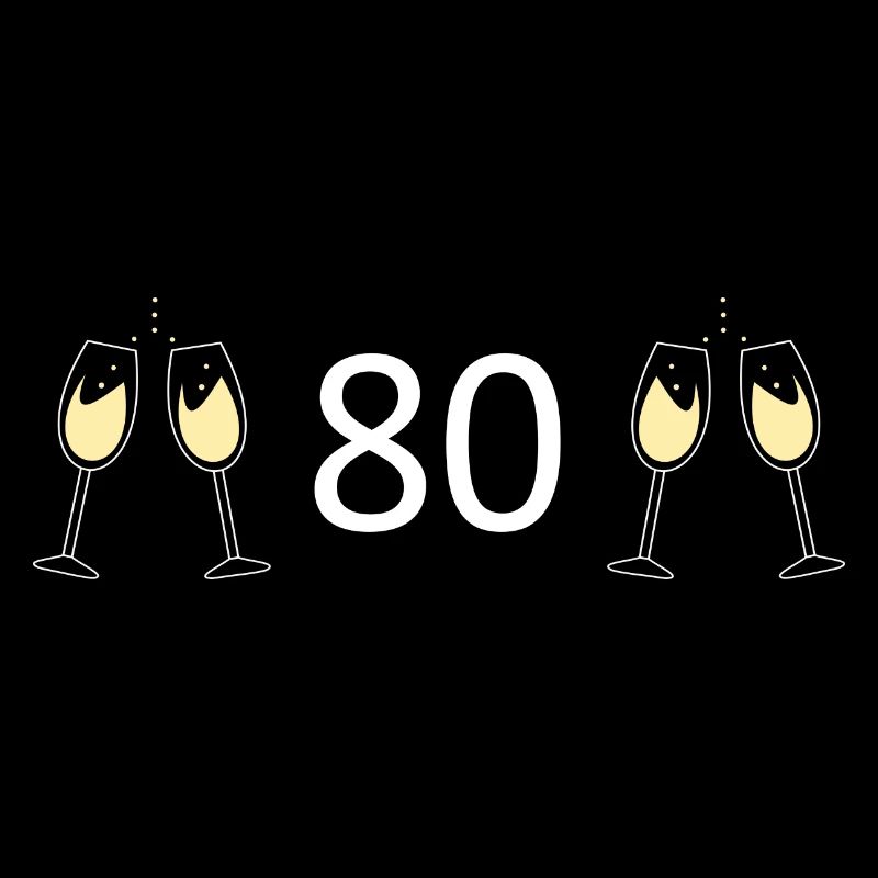 80e anniversaire 80e anniversaire 80 numéro 80 blanc