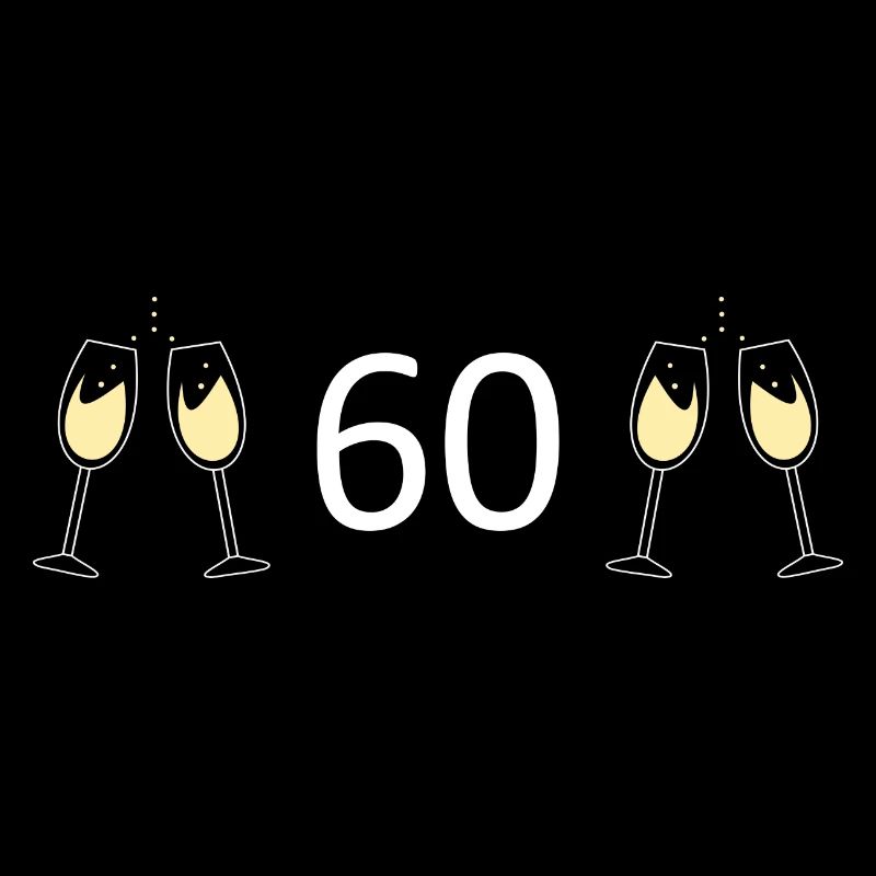 60e anniversaire 60 ans 60 Numéro 60 Blanc