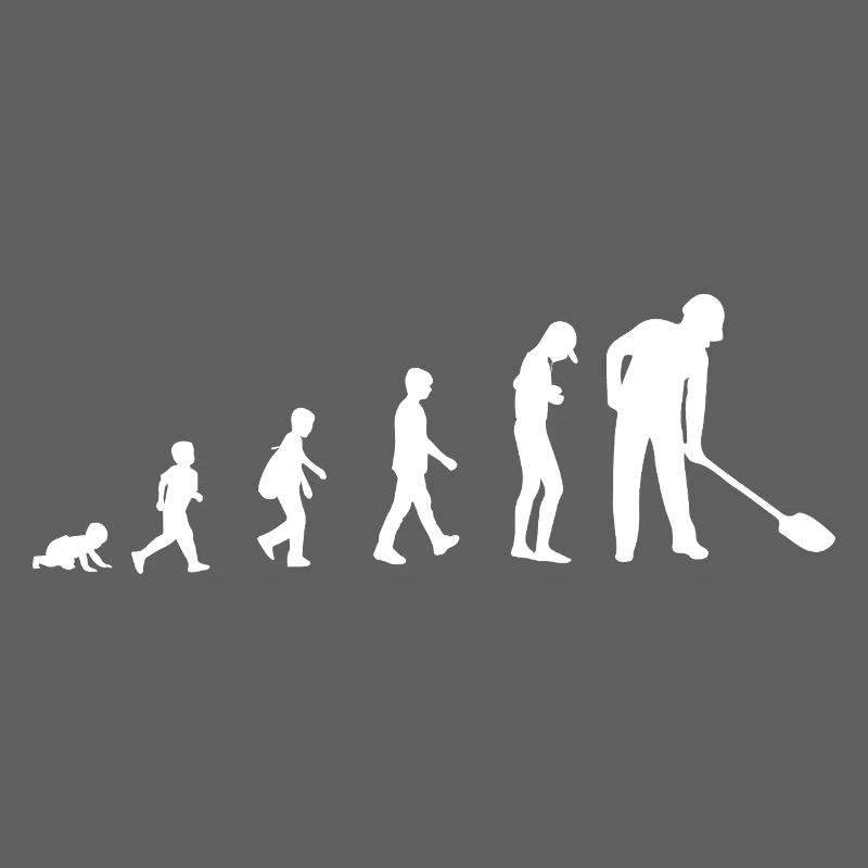 Evolution vom Baby zum Bauarbeiter