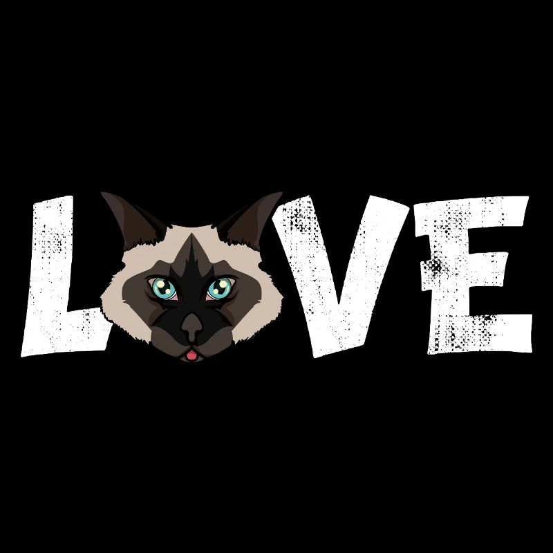 Illustration de race drôle de chat Birman Love