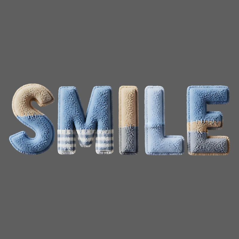 Style de lettrage Smile Patchwork Style de lettrage fait main