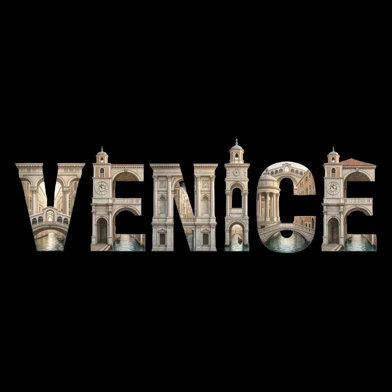 Venice Typography with Historic Architecture