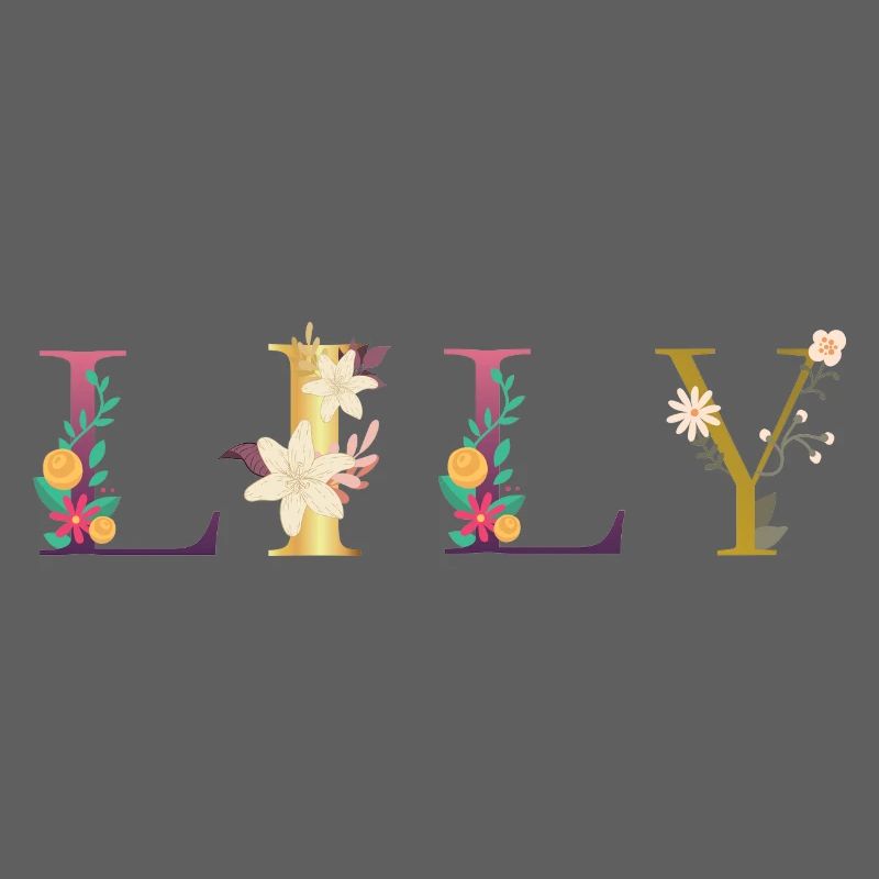LILY name decorated with flowers