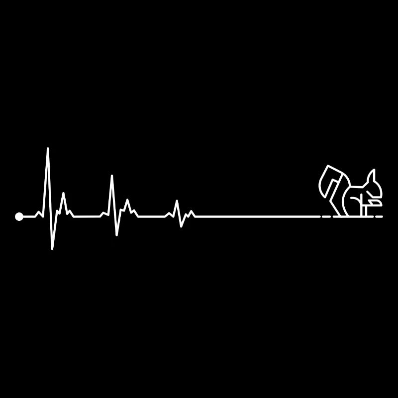 Silhouette de ligne de battement de cœur de chat