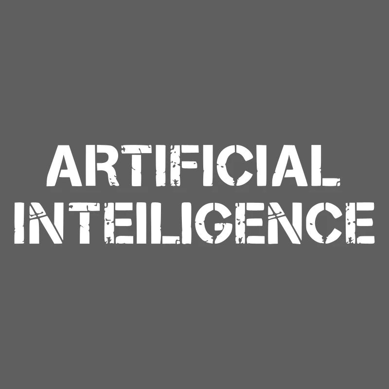 Artificial Intelligence Text Grunge Logo