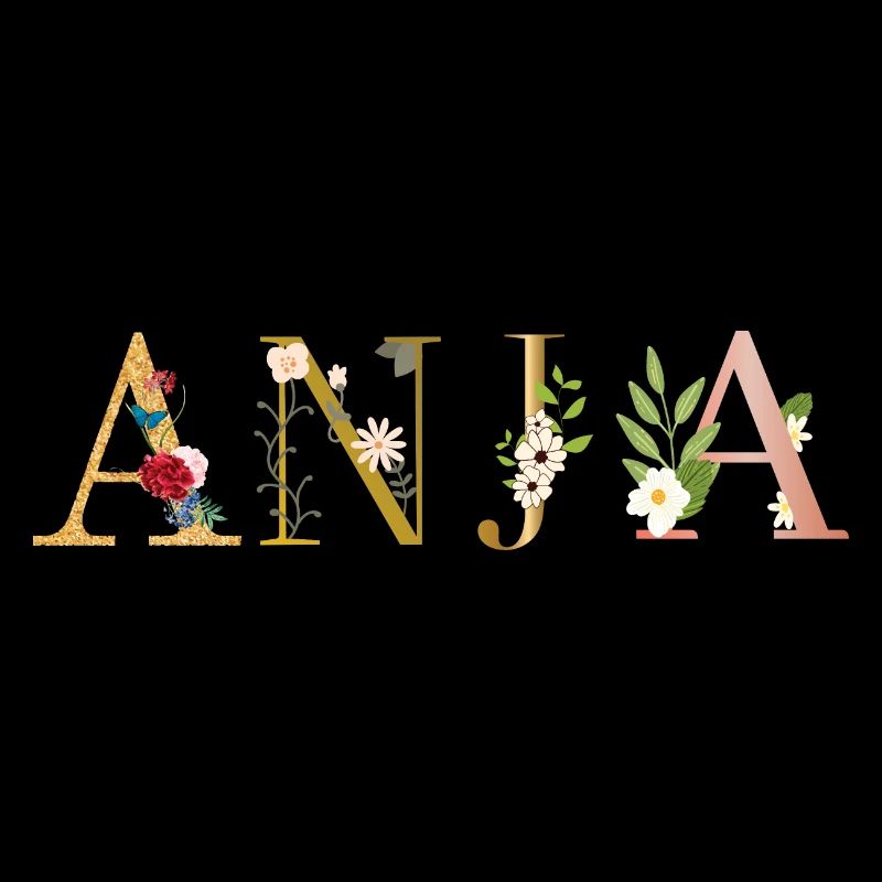 ANJA Nom décoré de fleurs