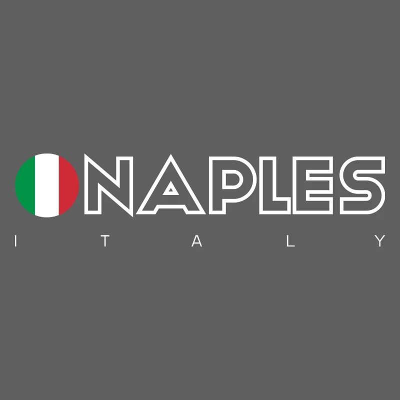 Naples Flag Circle Typography