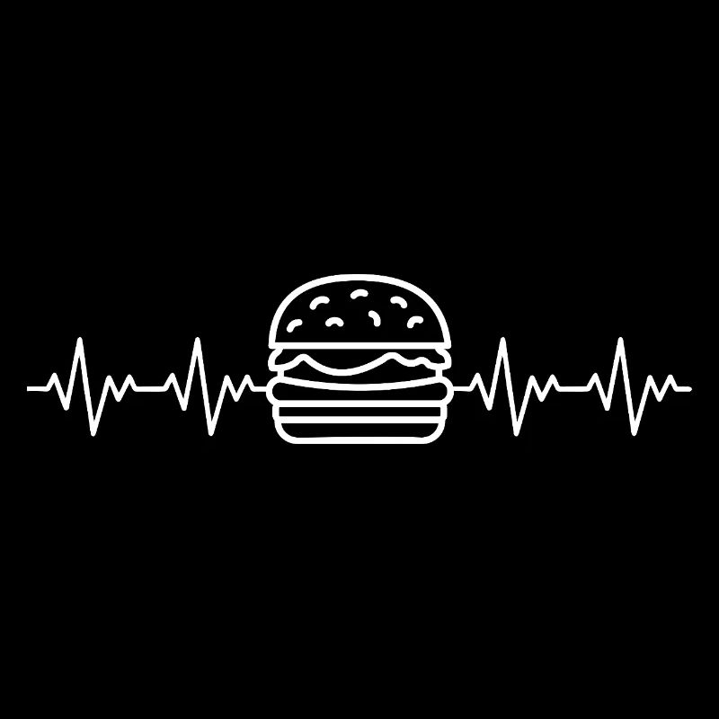 Hamburger Burger EKG Herzschlag Herzfrequenz
