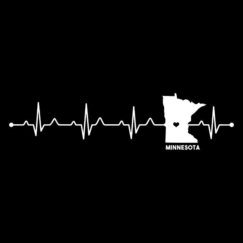 Minnesota State Heartbeat EKG USA Roots Map