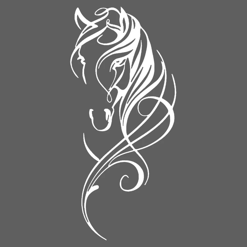 Cheval abstrait blanc