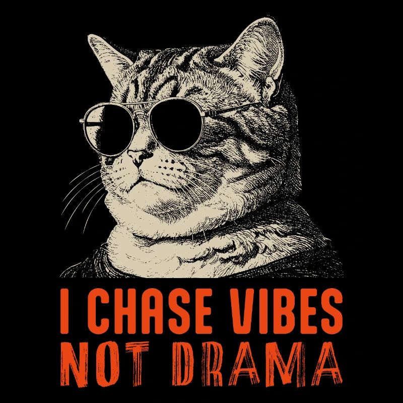 Je chasse les vibrations, pas le drame - chat détendu