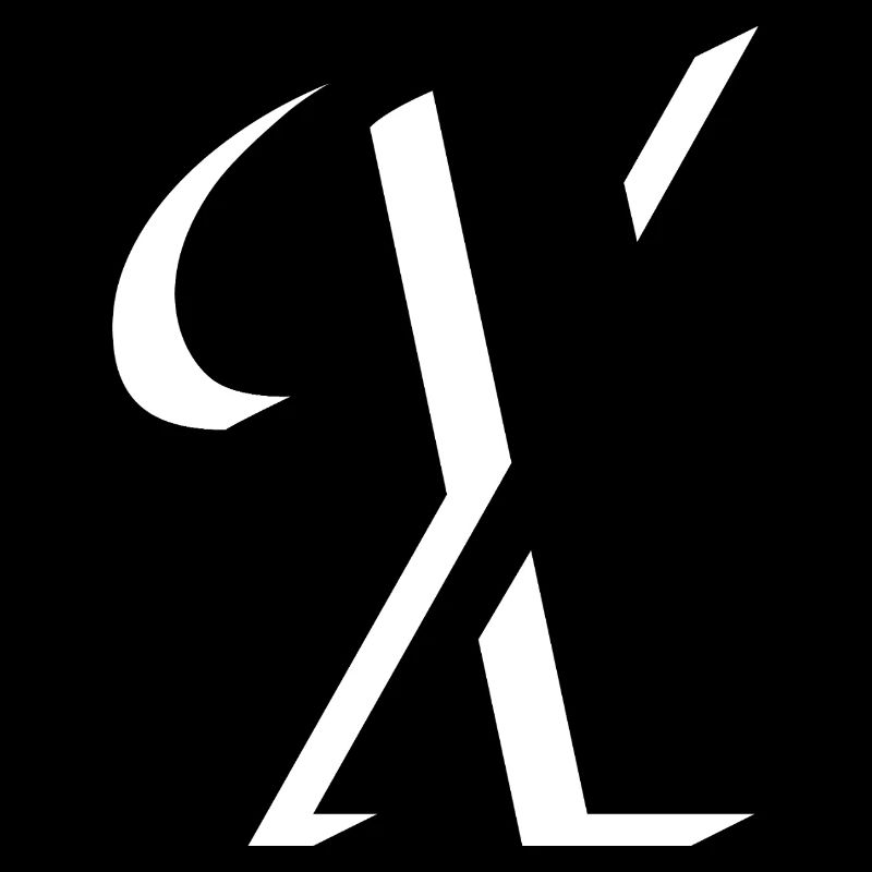 Abstract Letter Geometry Pattern in Black and White