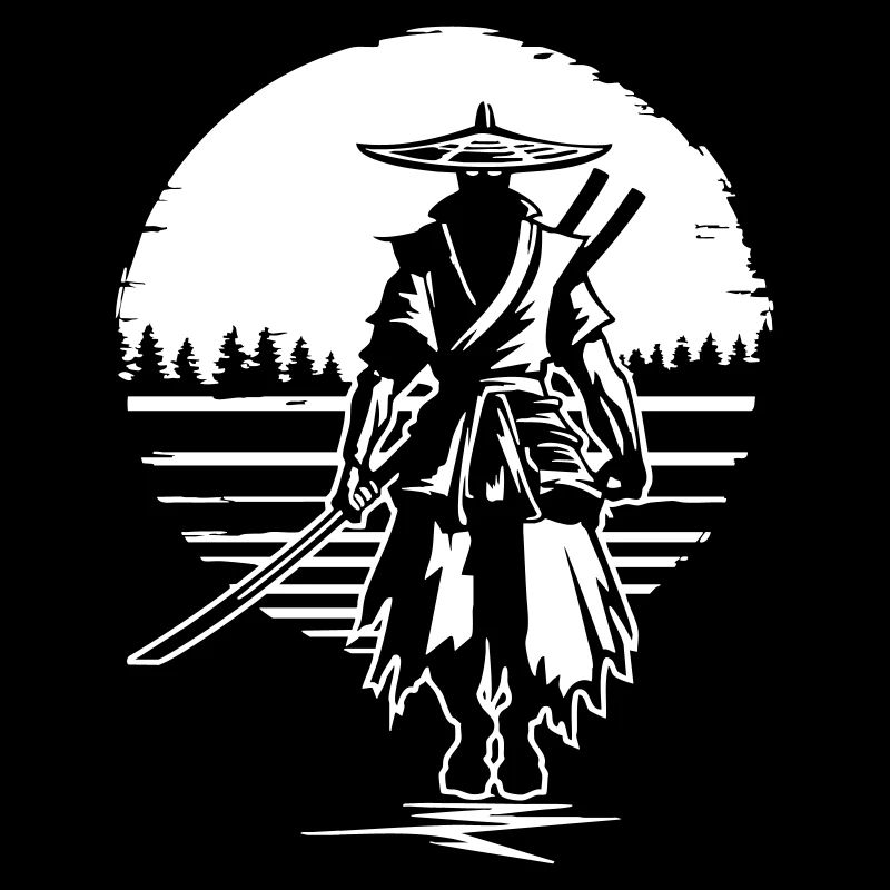 Samouraï avant le coucher du soleil