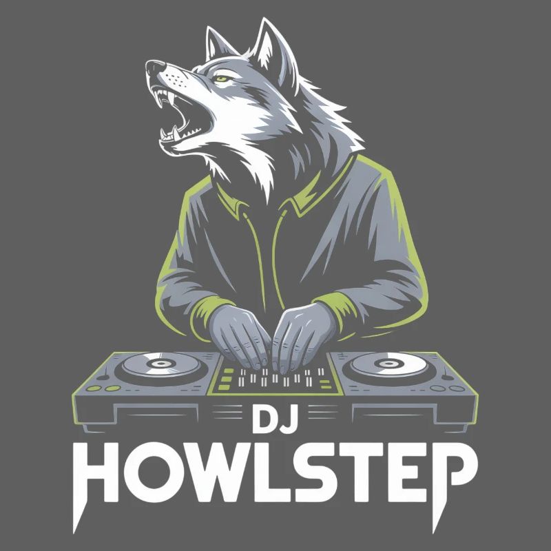 DJ Howlstep Wolf à la table de mixage Rave Vibes