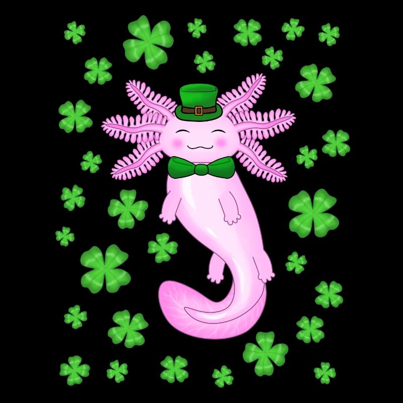 Axolotl de la Saint-Patrick rose