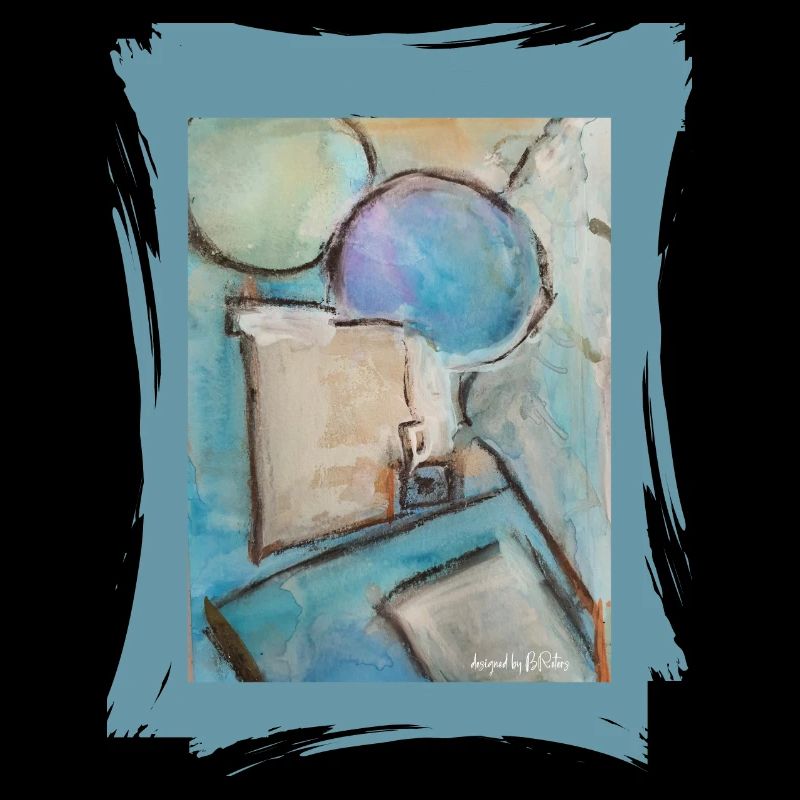 Abstraktes Aquarell mit Luftballons