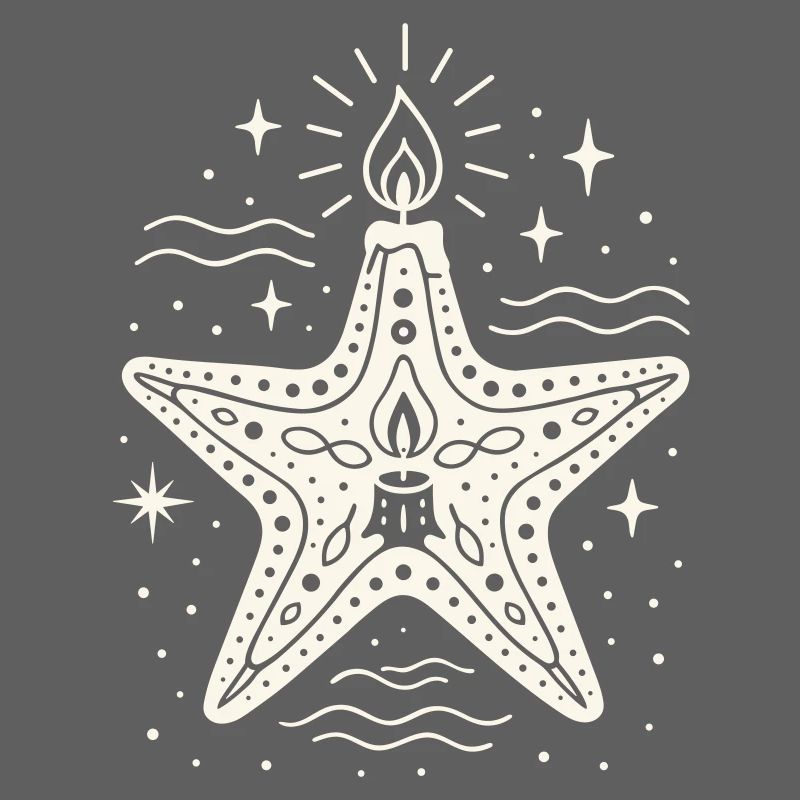Seestern mit Kerze - Maritimes Weihnachtsdesign