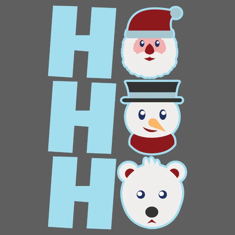 HoHoHo Funny Xmas Stuff Icon Santa Snowman & Bear