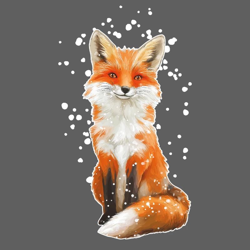 Fuchs mit Schneeflocken