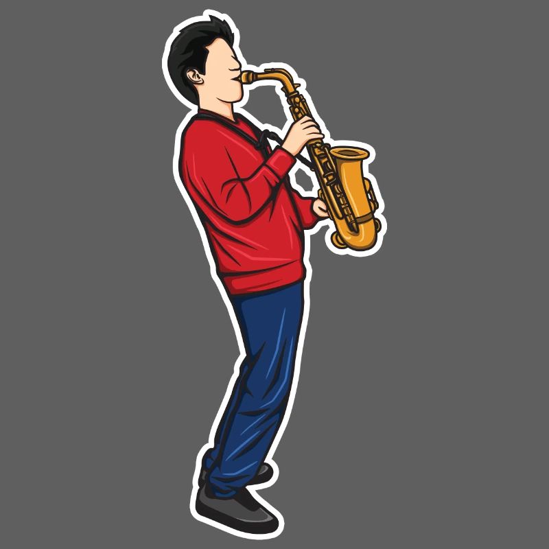Funny saxophone boy