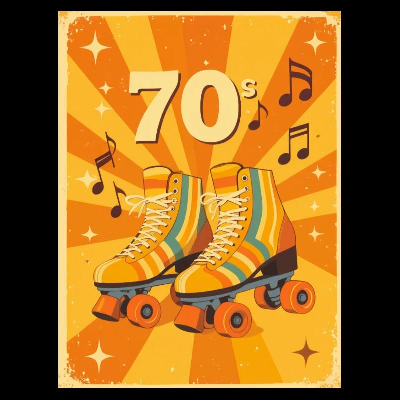 Classic 70s Roller Skates with Warm Retro Vibes