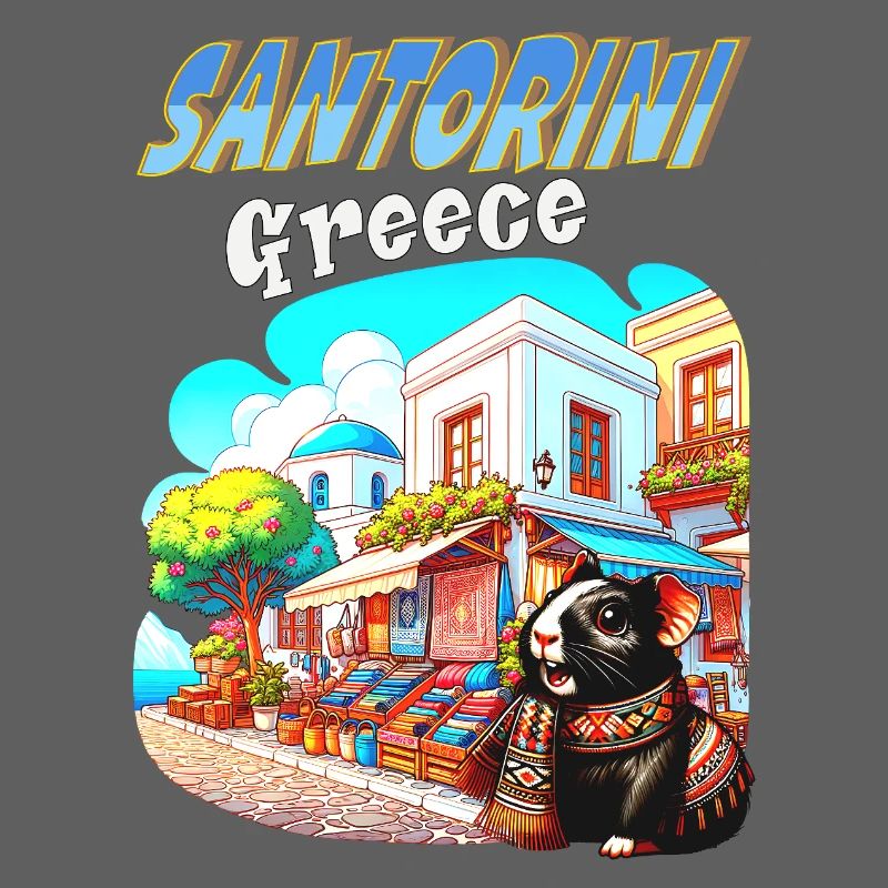 Aventures de cochons d’Inde à Santorin, Grèce