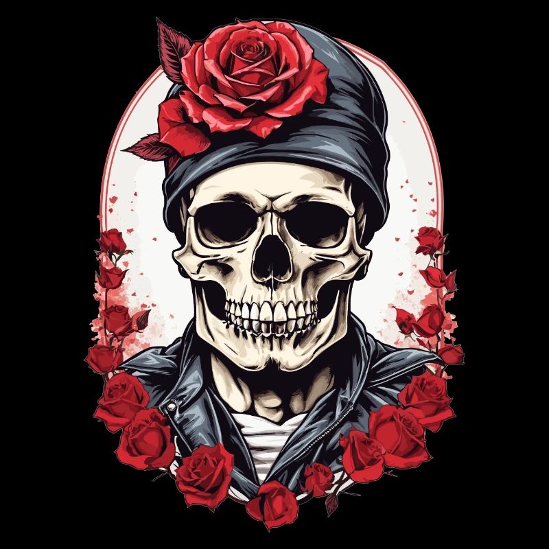 Crâne avec des roses