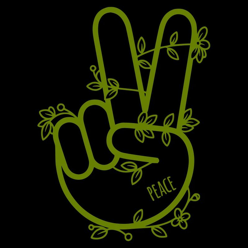 Peace hand with tendrils