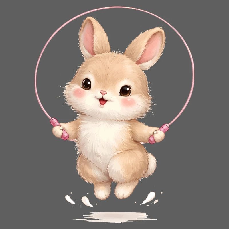 Mignonne corde de saut en forme de lapin