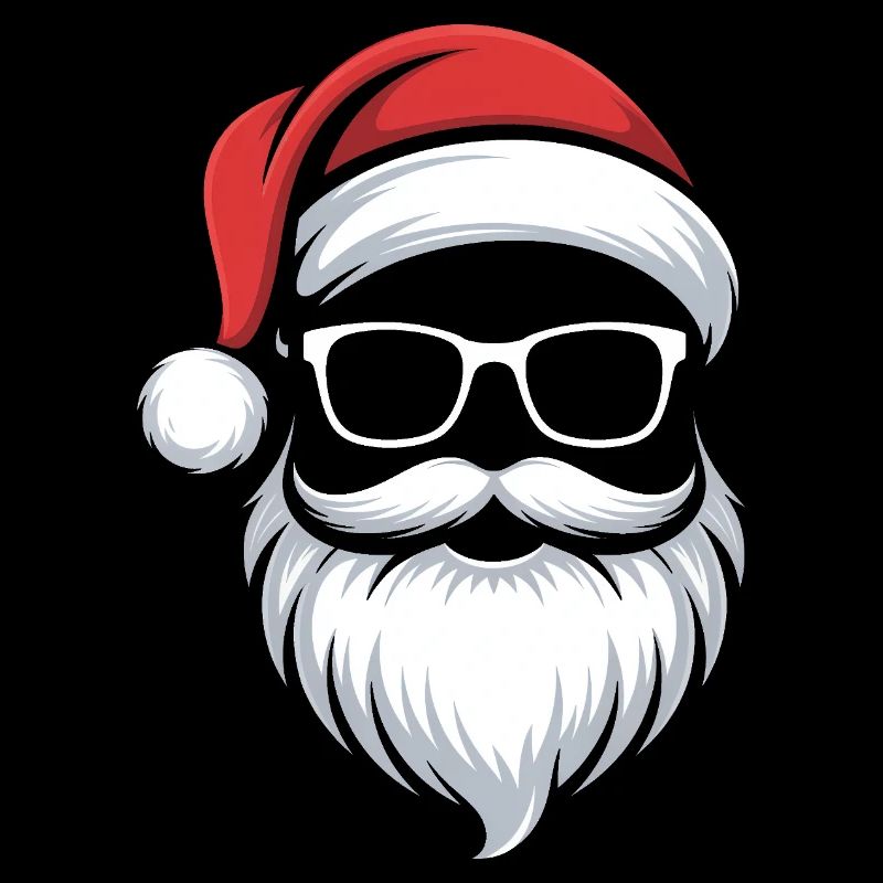 Weihnachts-Santa mit Bart und Brille