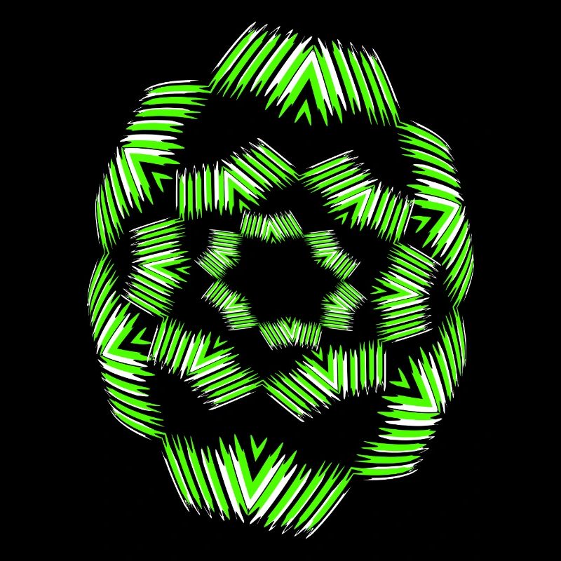 Neon Mandala Fan Pattern