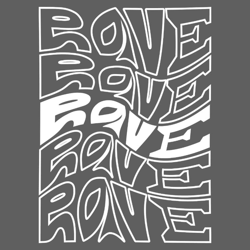 Rave Typography Waves Pattern