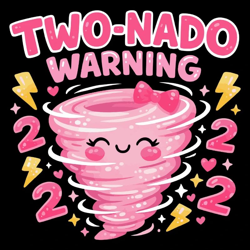 Two-nado Warning 2. Geburtstag Mädchen Design