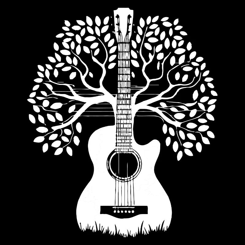 Acoustic Guitar Tree - Guitar Player Guitarist