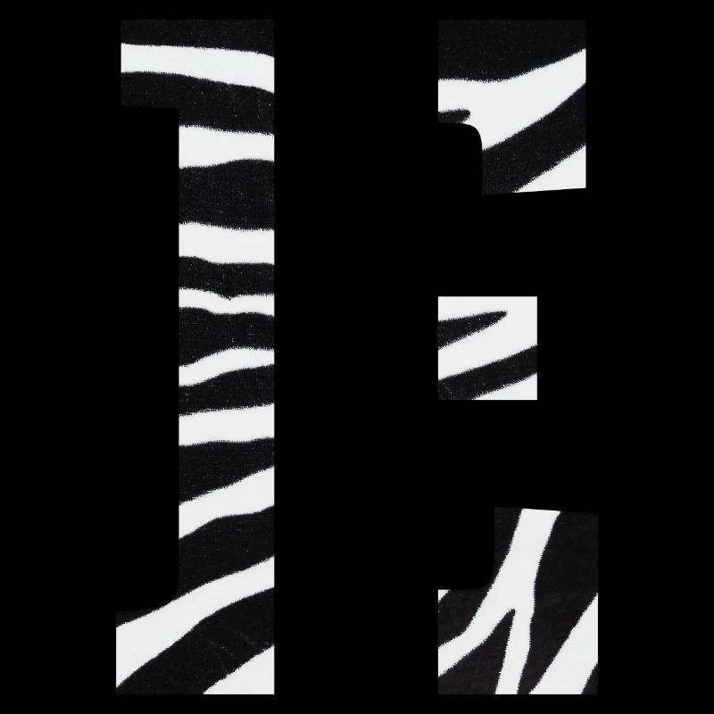 Letter e zebra