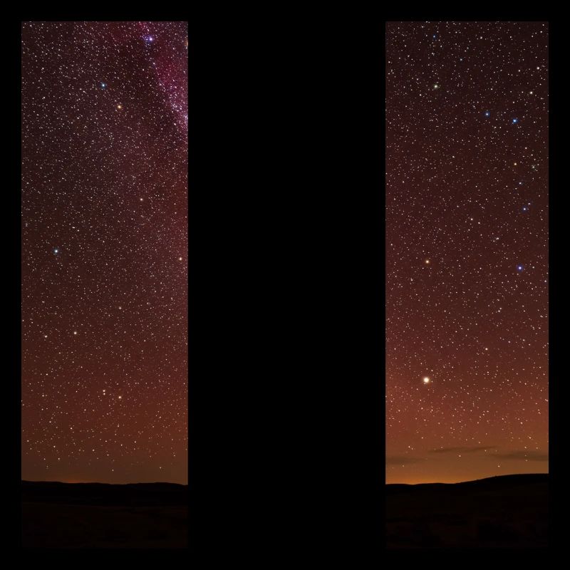 Image de comparaison ciel étoilé