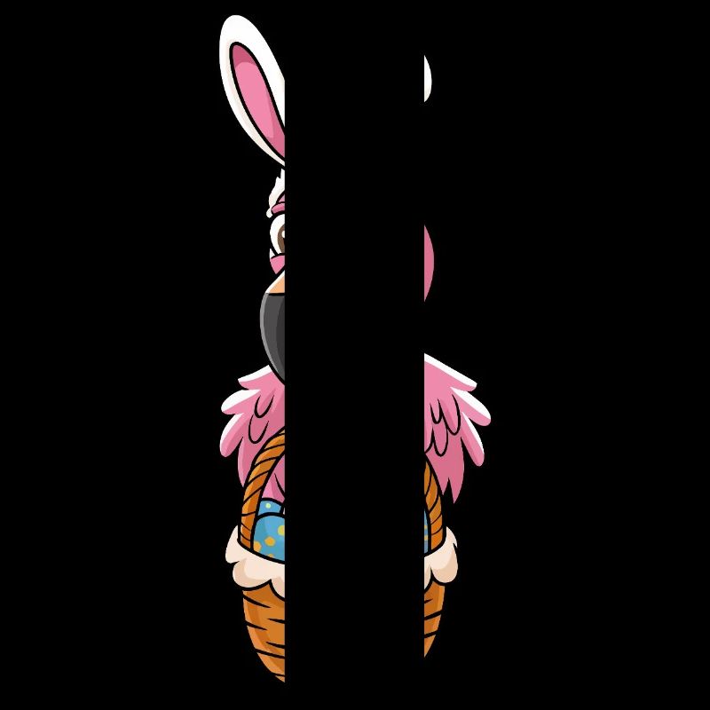 Pretty Easter Flamingo with Easter Basket