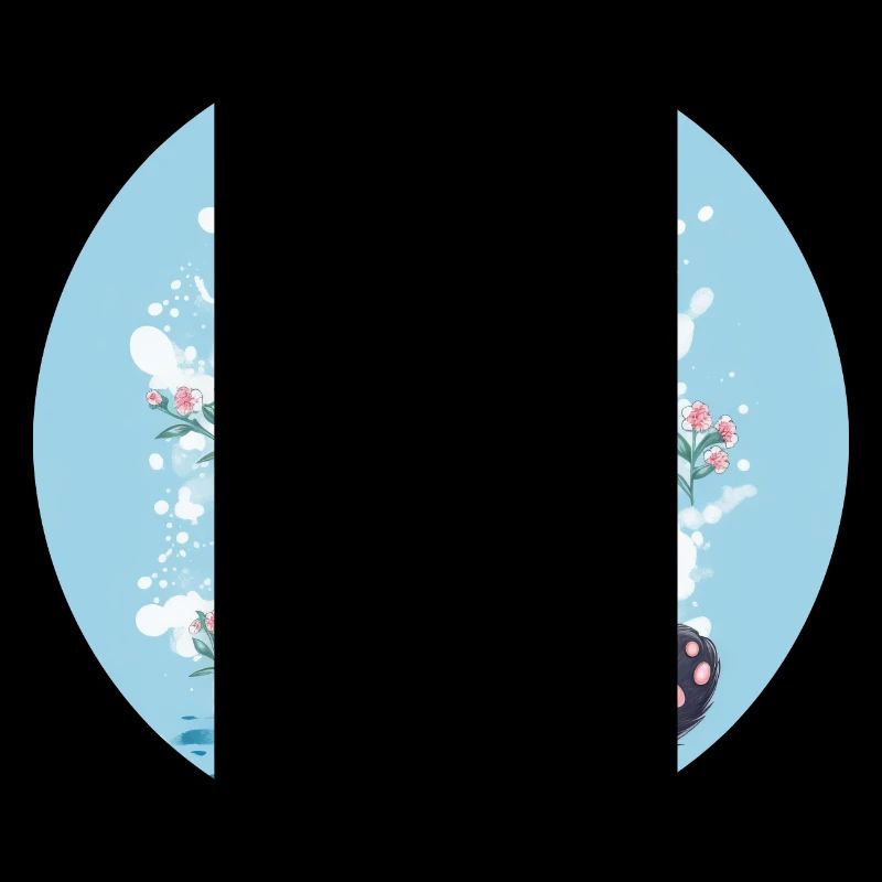 Panda maladroit - Crème glacée et fleurs Coucher de soleil Design