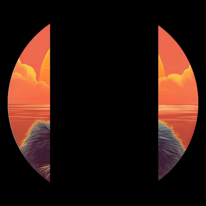 Gorille cool au coucher du soleil: conception de singe détendue