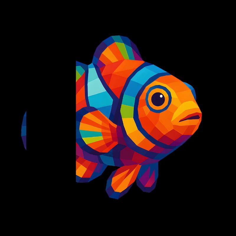 WPAP Polygon Style Animals - Clownfish