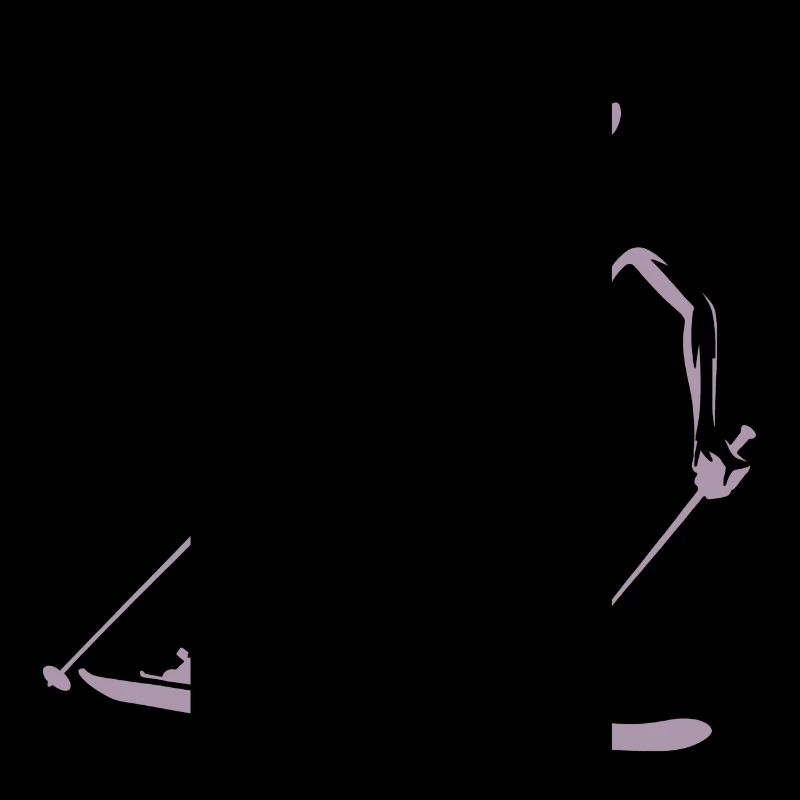 Alien skier silhouette for minimalist